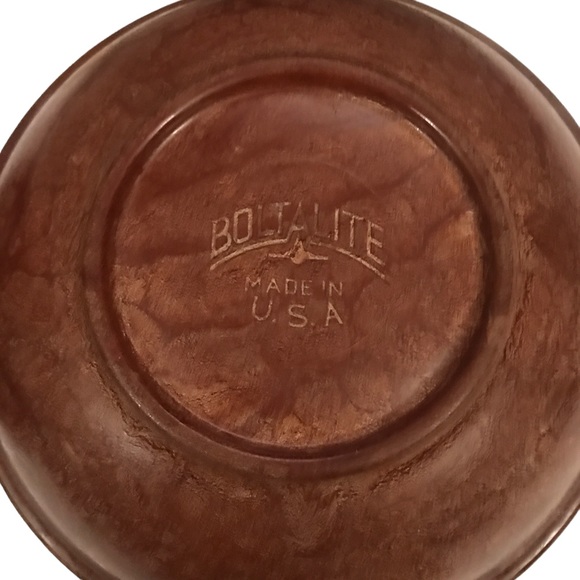 4 Vintage Faux Burl Wood Brown 2 Boltalite 2 Hunter Melamine 8" Bowl MCM USA - Picture 12 of 12